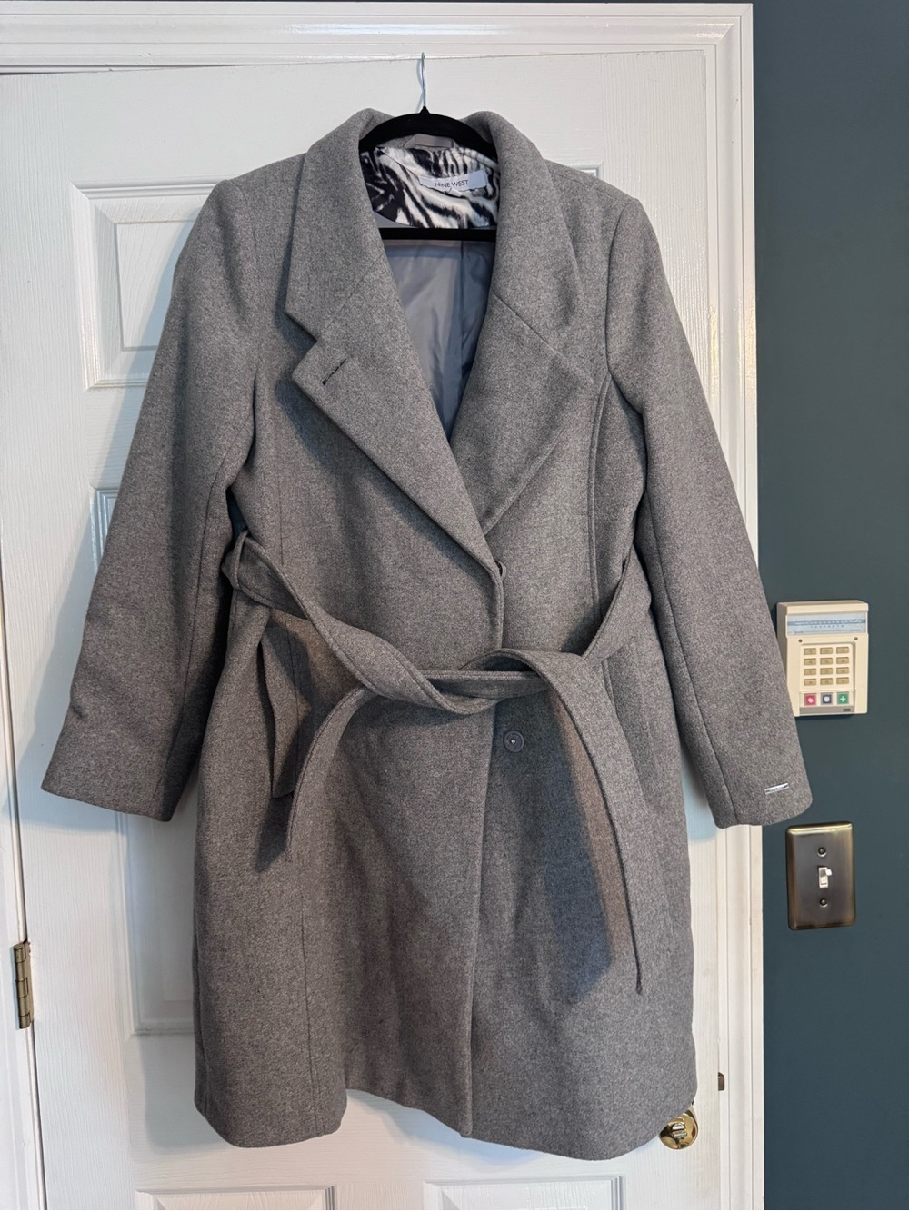 Nine West Gray Belted Trench Coat